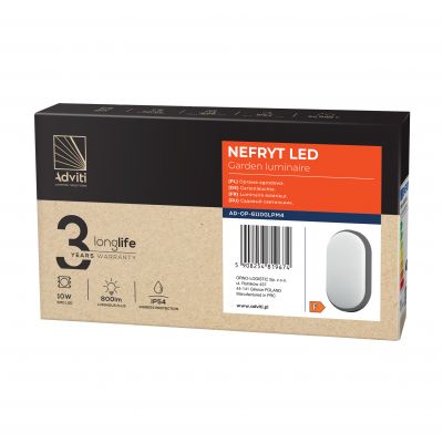 NEFRYT LED 10W, oprawa ogrodowa, 800lm, IP54, 4000K, szara AD-OP-6110GLPM4 ORNO (AD-OP-6110GLPM4)