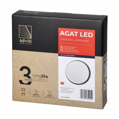 AGAT LED 10W, oprawa ogrodowa, 800lm, IP54, 4000K, szara AD-OP-6111GLPM4 ORNO (AD-OP-6111GLPM4)