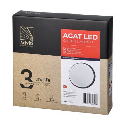 AGAT LED 15W, oprawa ogrodowa, 1100lm, IP54, 4000K, szara AD-OP-6112GLPM4 ORNO (AD-OP-6112GLPM4)