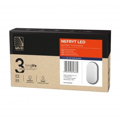 NEFRYT LED 15W, oprawa ogrodowa, 1100lm, IP54, 4000K, szara AD-OP-6147GLPM4 ORNO (AD-OP-6147GLPM4)