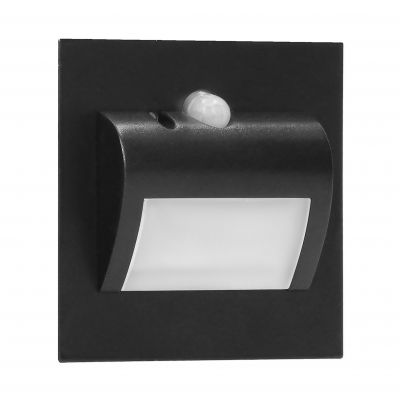 DRACO LED NEW 1,5W, oprawa schodowa podtynkowa, 12VDC, 30lm, 4000K, czarny, czujnik ruchu i zmierzch AD-OS-6164LR4/B ORNO (AD-OS-6164LR4/B)