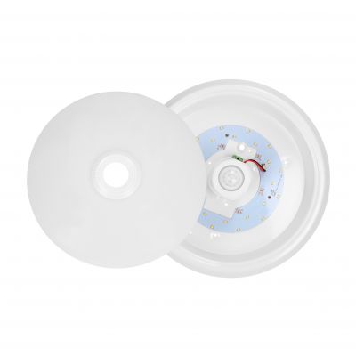 ZONDA LED 12W, plafon z czujnikiem ruchu, 800lm, IP20, 4000K, poliwęglan mleczny, biały AD-PL-349WLPMR4 ORNO (AD-PL-349WLPMR4)
