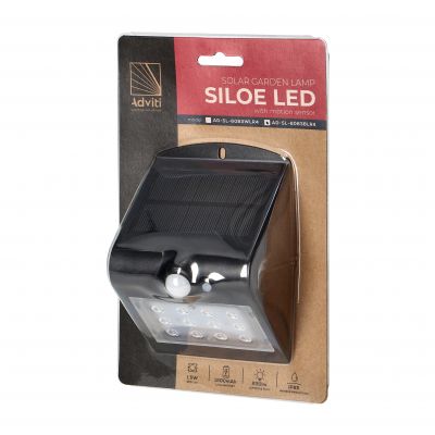 SILOE LED 1,5W, lampa solarna z czujnikiem ruchu 120st, 190lm, IP65, 4000K, 1200mAh, podwójne źródło AD-SL-6083BLR4 ORNO (AD-SL-6083BLR4)