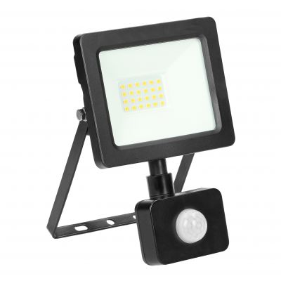 ALLED 20W Naświetlacz LED z PIR, 1600lm, IP44, 4000K, Alu+szkło FL/R-1 ORNO (FL/R-1)