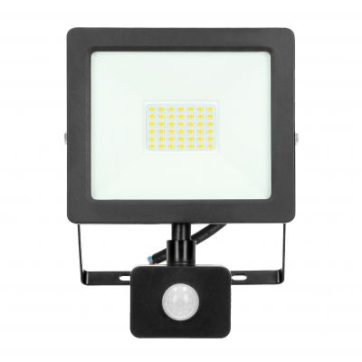 ALLED 30W Naświetlacz LED z PIR, 2400lm, IP44, 4000K, Alu+szkło FL/R-2 ORNO (FL/R-2)