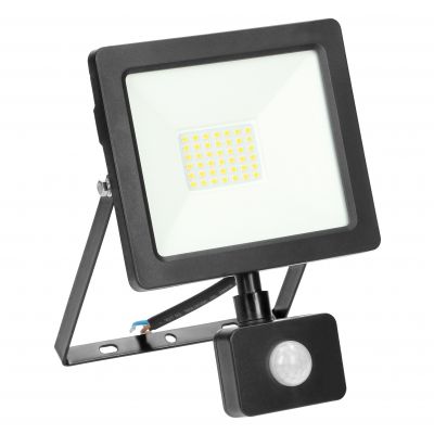 ALLED 30W Naświetlacz LED z PIR, 2400lm, IP44, 4000K, Alu+szkło FL/R-2 ORNO (FL/R-2)