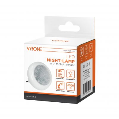Lampka nocna LED z czujnikiem ruchu 120 stopni 8xLED biała LA-2 ORNO (LA-2)