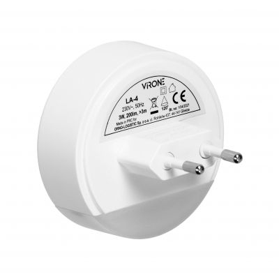 Lampka nocna LED z czujnikiem ruchu, z funkcją korytarzową 0,2W/3W, 200lm LA-4 ORNO (LA-4)