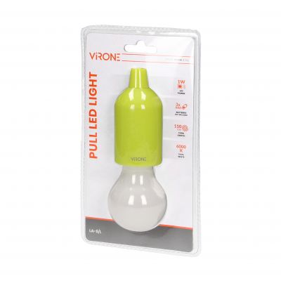 Bateryjna lampka nocna na sznurku 1W LED, 3 x AAA, limonkowa LA-5/L ORNO (LA-5/L)