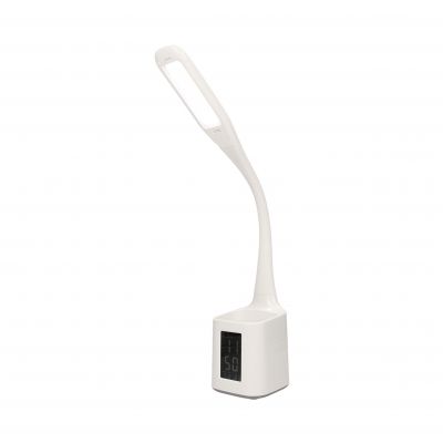 Lampka biurkowa z pojemnikiem na długopisy LED 6W,budzikiem, 200lm, 4000K, biała KORAL OR-LB-1534 ORNO (OR-LB-1534)