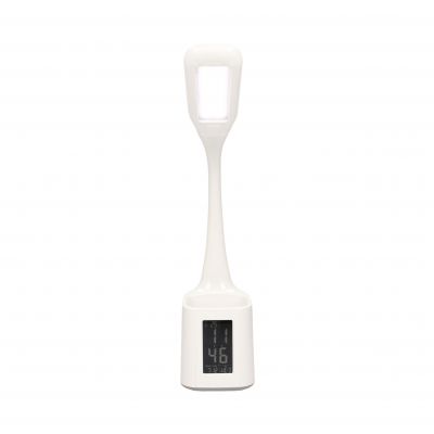 Lampka biurkowa z pojemnikiem na długopisy LED 6W,budzikiem, 200lm, 4000K, biała KORAL OR-LB-1534 ORNO (OR-LB-1534)