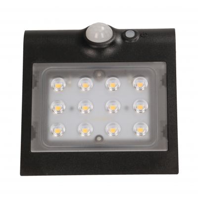 SILOE LED 1,5W, lampa solarna z czujnikiem ruchu 120st, 190lm, IP65, 4000K, 1200mAh, podwójne źródło światła, czarna OR-SL-6083BLR4 ORNO (OR-SL-6083BLR4)