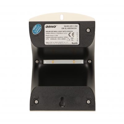 SILOE LED 1,5W, lampa solarna z czujnikiem ruchu 120st, 190lm, IP65, 4000K, 1200mAh, podwójne źródło światła, biała OR-SL-6083WLR4 ORNO (OR-SL-6083WLR4)