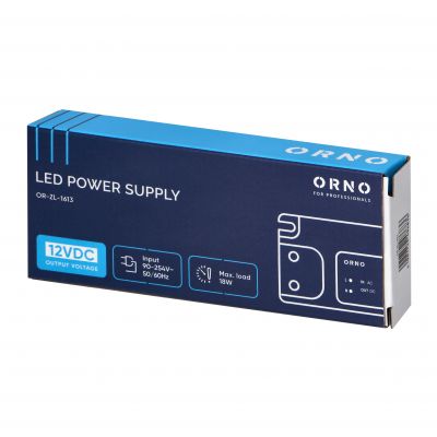 Zasilacz LED 12V DC 18W 1,5A IP20 OR-ZL-1613 ORNO (OR-ZL-1613)