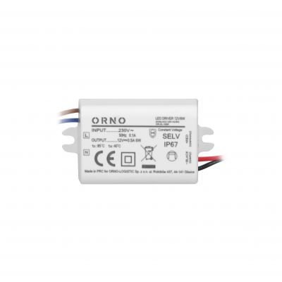 Zasilacz MINI do LED do puszki 12VDC 6W, IP67, 55/29,5/22mm OR-ZL-1630 ORNO (OR-ZL-1630)