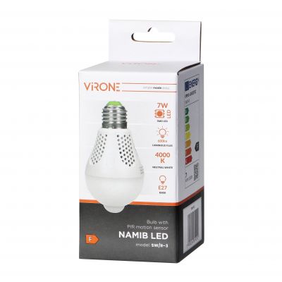 Żarówka z PIR LED PIR 7W A60 7W 600lm 4000K SW/R-3 ORNO (SW/R-3)