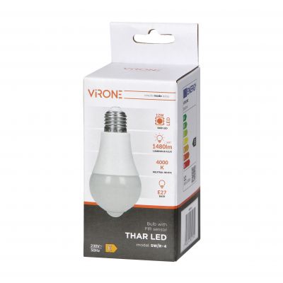 THAR LED PIR 12W A60, żarówka z PIR 12W, 1480lm, 4000K SW/R-4 ORNO (SW/R-4)
