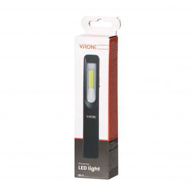 Latarka warsztatowa LED 3W 200lm + 3W 150lm, 1200mAh, 3 funkcje 100%, 50%, dioda frontowa, magnes, z WL-2 ORNO (WL-2)