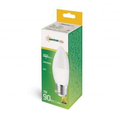 LED ŚWIECOWA E-27 230V 1W NW  Spectrum (WOJ+14455)