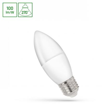 Żarówka LED ŚWIECOWA E27 230V 1W 100lm 6000K zimna biel Spectrum (WOJ+14456)