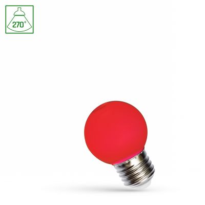 Żarówka LED KULKA E27 1W czerwona  (WOJ+11795)