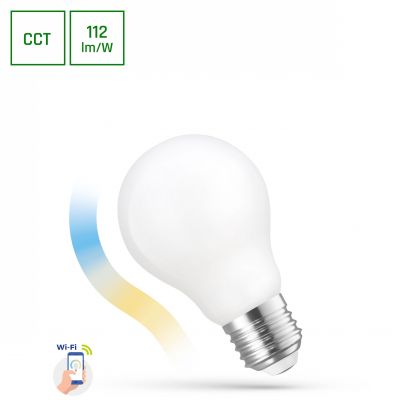 Żarówka LED Wi-Fi ściemnialna 5W COG E27 CCT DIMM Milky SMART WOJ+14419 SMART Spectrum (WOJ+14419)