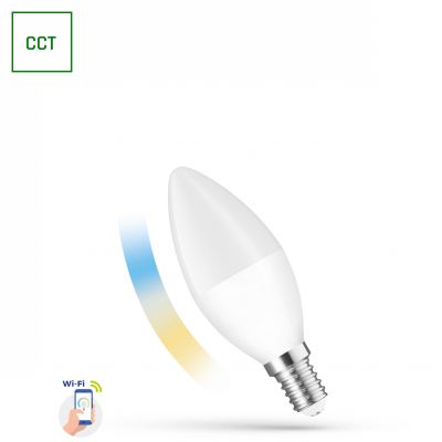 Żarówka LED Wi-Fi ściemnialna świeczka 5W E14 CCT DIMM SMART WOJ+14413 SMART Spectrum (WOJ+14413)