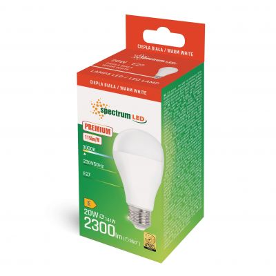 Żarówka LED E27 20W 2300lm 3000K ciepła biel Spectrum (WOJ+14488)