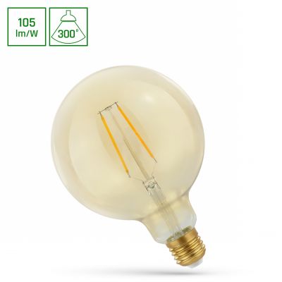 Żarówka LED E27 230V 2W Globe COG Gold ciepła  WOJ+14078 Spectrum Led (WOJ+14078)