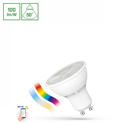 LED GU10 4,5W 230V RGBW+CCT+DIM Wi-Fi/BT SMART WOJ+16823 Spectrum Led (WOJ+16823)