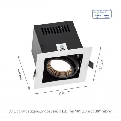 Modern Day Mini GU10 250V IP20 112x112x115mm biały środek czarny  SLIP002011 Spectrum Led (SLIP002011)
