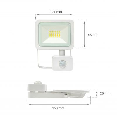 Naświetlacz reflektor halogen z czujnikiem ruchu 20W neutralna  SLI029042NW_CZUJNIK Spectrum Led (SLI029042NW_CZUJNIK)