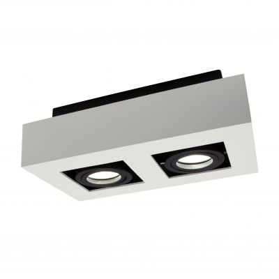 MIRORA GU10 X2 NATYNKOWA GU10 250V IP20 255X145X85 mm BIAŁY CZARNY prostokątna ruchoma  SLIP005046 Spectrum Led (SLIP005046)