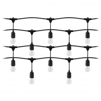 Zestaw girlanda oświetleniowa 20 m, IP44, czarna + 20 żarówek LED 1W E27, 3000K LG-1/20M/E27/3 ORNO (LG-1/20M/E27/3)