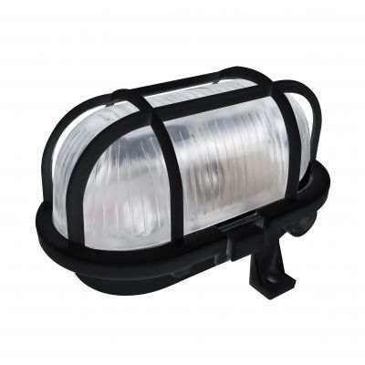 Oprawa oświetleniowa SOTOA E27 max. 15W IP54 klosz szklany osłona plastikowa czarna ORNO (AD-OP-6562BE27SPP)
