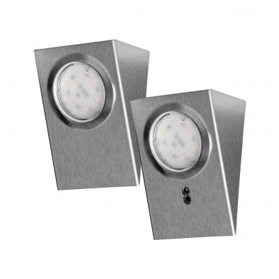Zestaw opraw podszafkowych LED 2,5W, 180lm, 4000K, z wyłącznikiem bezdotykowym, INOX AD-OM-6207L4 ORNO (AD-OM-6207L4)
