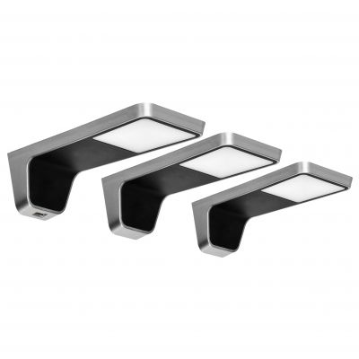 NELA zestaw 3 lampek podszafkowych LED, 2x2W + 7,5W, 4000K, z USB, czarny AD-OM-6332L4/B ORNO (AD-OM-6332L4/B)