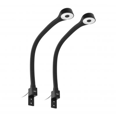 TEO zestaw 2 lampek nocnych LED, 2x7,5W, 4000K, z USB, czarny AD-OM-6338L4/B ORNO (AD-OM-6338L4/B)