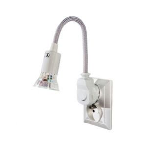 Lampka wtyczkowa z żarówką LED, popielata AWA-LW/PO ORNO (AWA-LW/PO)