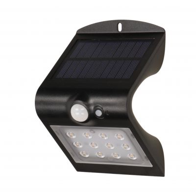 SILOE LED 1,5W, lampa solarna z czujnikiem ruchu 120st, 190lm, IP65, 4000K, 1200mAh, podwójne źródło światła, czarna OR-SL-6083BLR4 ORNO (OR-SL-6083BLR4)