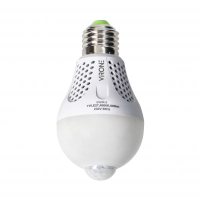 Żarówka z PIR LED PIR 7W A60 7W 600lm 4000K SW/R-3 ORNO (SW/R-3)