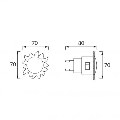 Lampka wtykowa LED REX HL991L SŁOŃCE 02261 IDEUS (02261)