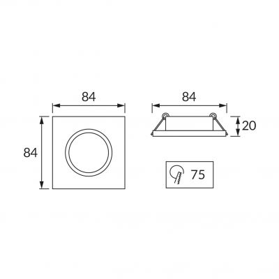 SUFITOWA OPRAWA PUNKTOWA HL755 MAT CHROME 01232 IDEUS (01232)