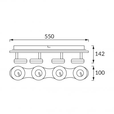 Oprawa ścienno-sufitowa SMD LED HL7144L CHROME (02728)