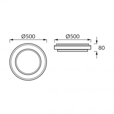 Plafon GLORIA LED C 48W 50cm 03727 + pilot 03727 IDEUS (03727)