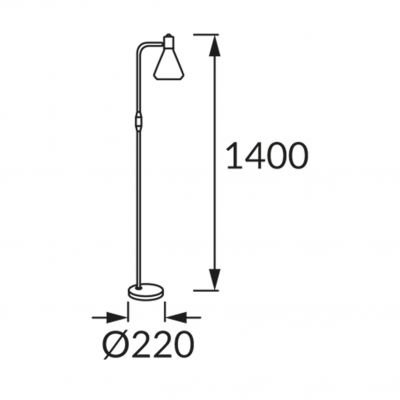 Lampa podłogowa RUBIK 140 E14 czarna 03574 IDEUS (03574)