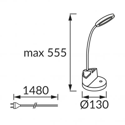 Lampka biurkowa z pojemnikiem biała LED 8W 03823 IDEUS (03823)