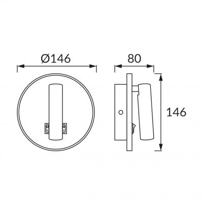 Lampa kinkiet LED 6+3W 2w1 HOTEL SYPIALNIA 03722 IDEUS (03722)