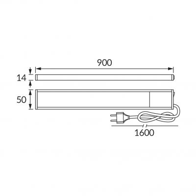 Podszafkowa oprawa liniowa LED TAMARA 15W 4000K 03796 IDEUS (03796)