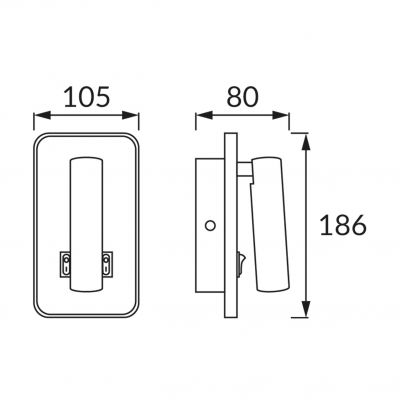 Lampka kinkiet LED 6+3W 2w1 hotel sypialnia 03723 IDEUS (03723)